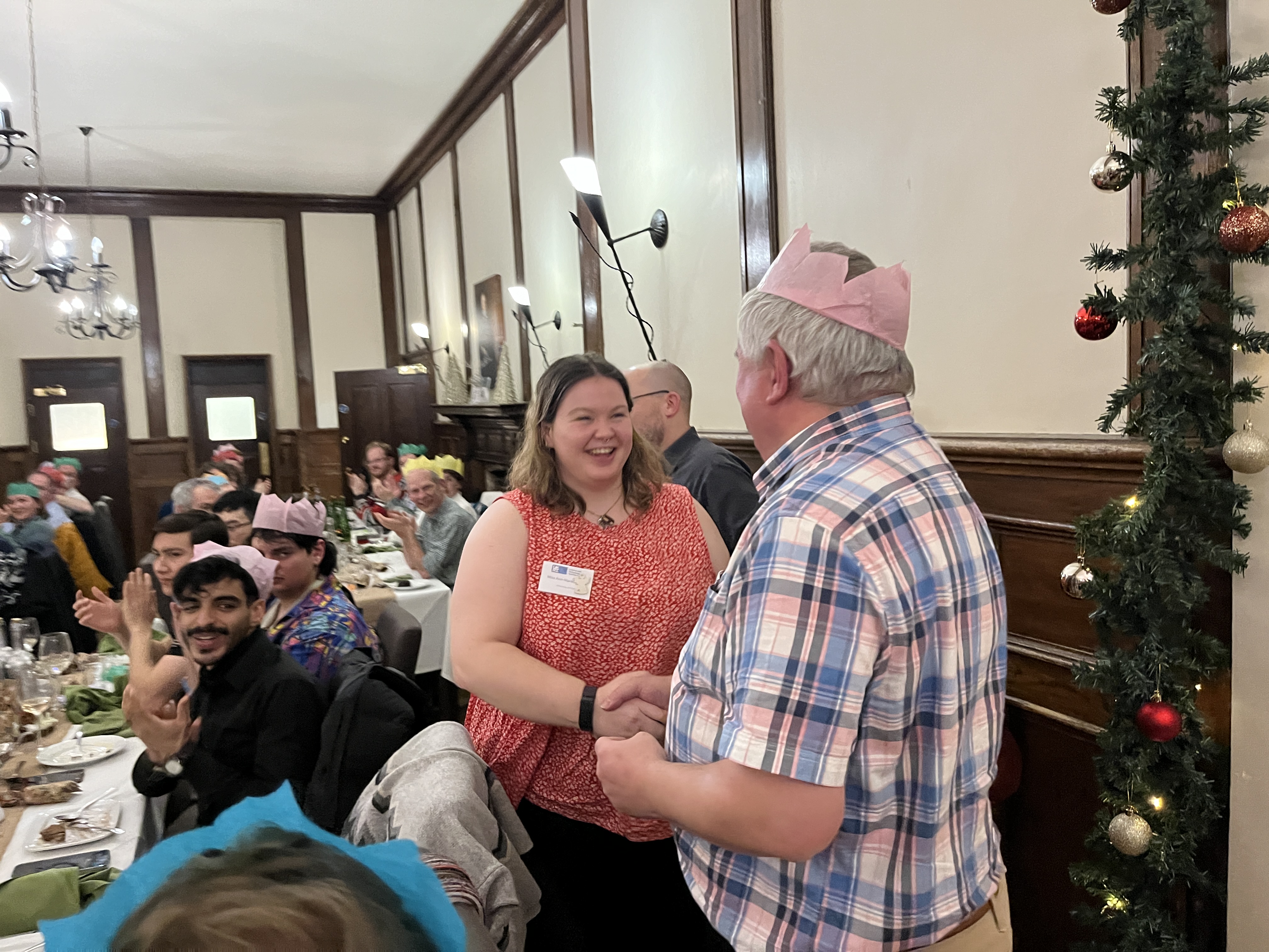 Anne-Marie shaking hands with CLF Director John Collier during the winner announcements at the conference dinner.
